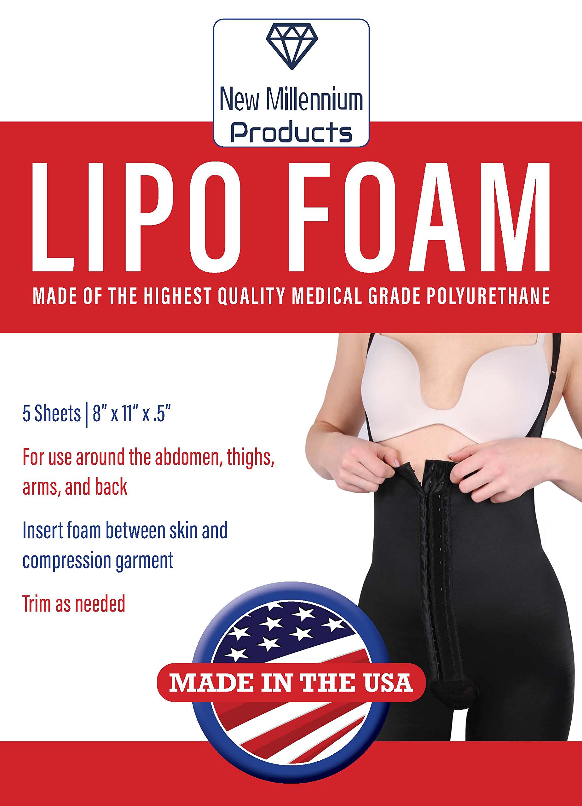 Buy New Millennium 5 Pack Premium Lipo Foam Sheets for Post Surgery