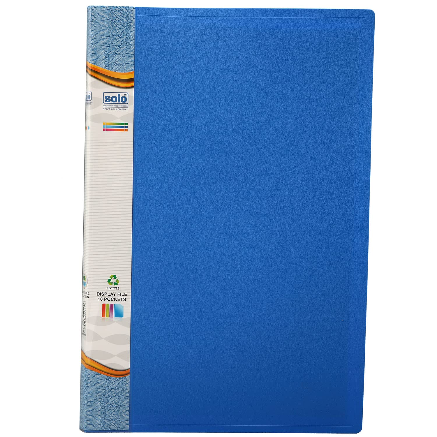 Solo Display File, Presentation Folder with Clear Document Sleeve, Professional Display Portfolio (Display File (Blue), FC Size-10 Pocket)