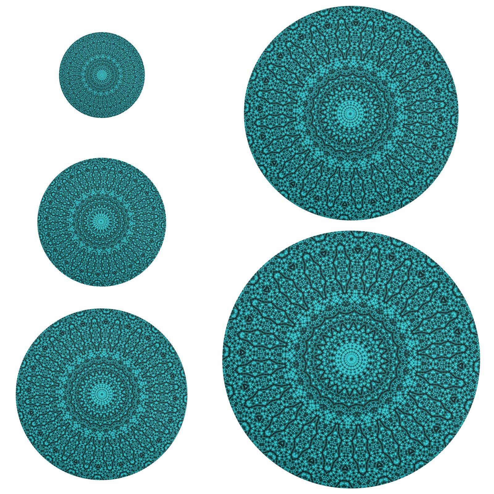 Teal Mandala Bowl Covers Reusable 5 Pieces Cloth Bowl Covers Food Bowl Covers Washable Elastic Food Storage Covers Cotton for Food Fruits Leftover