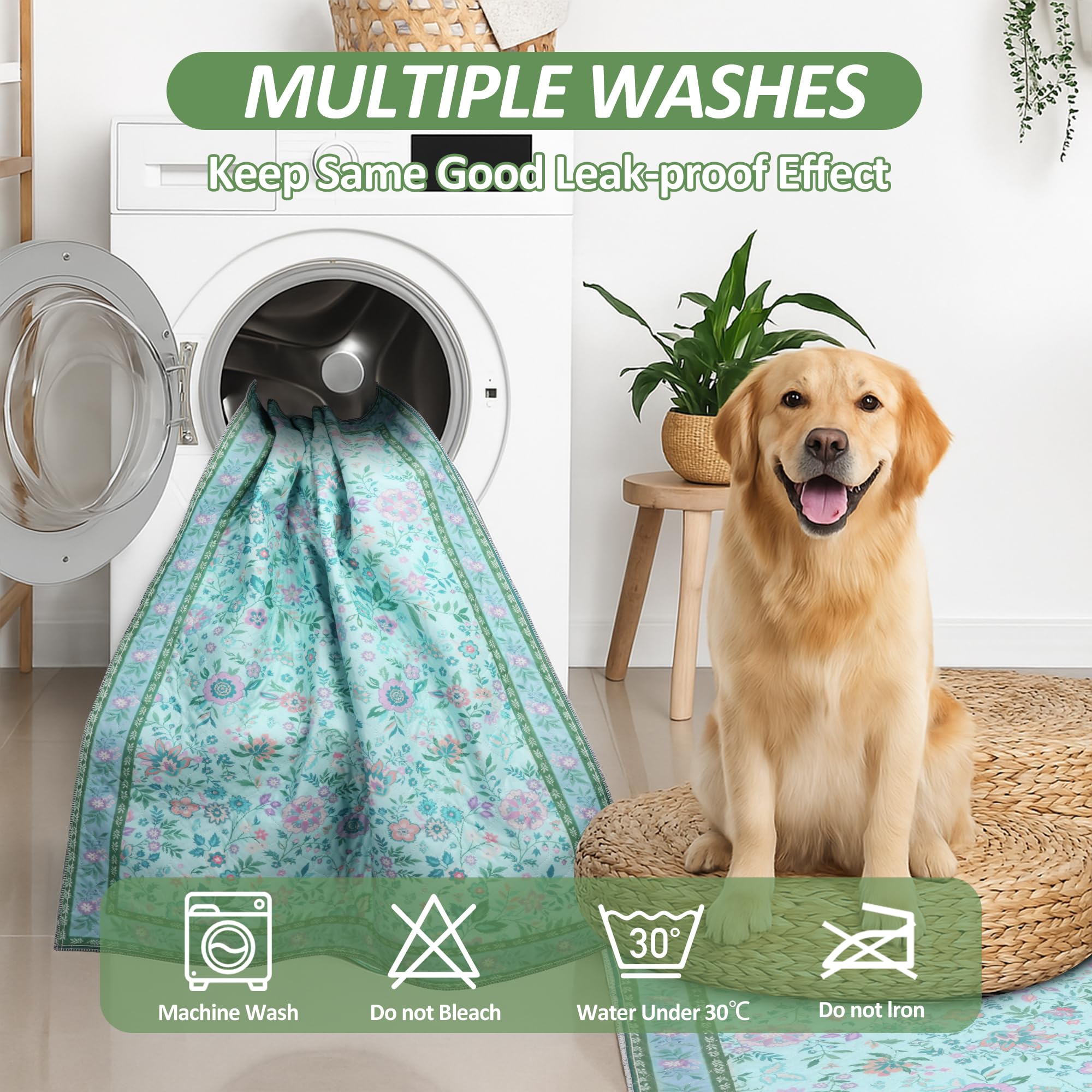 Baodan Wasbare puppy-trainingspads, 2 stuks, 90 x 80 cm