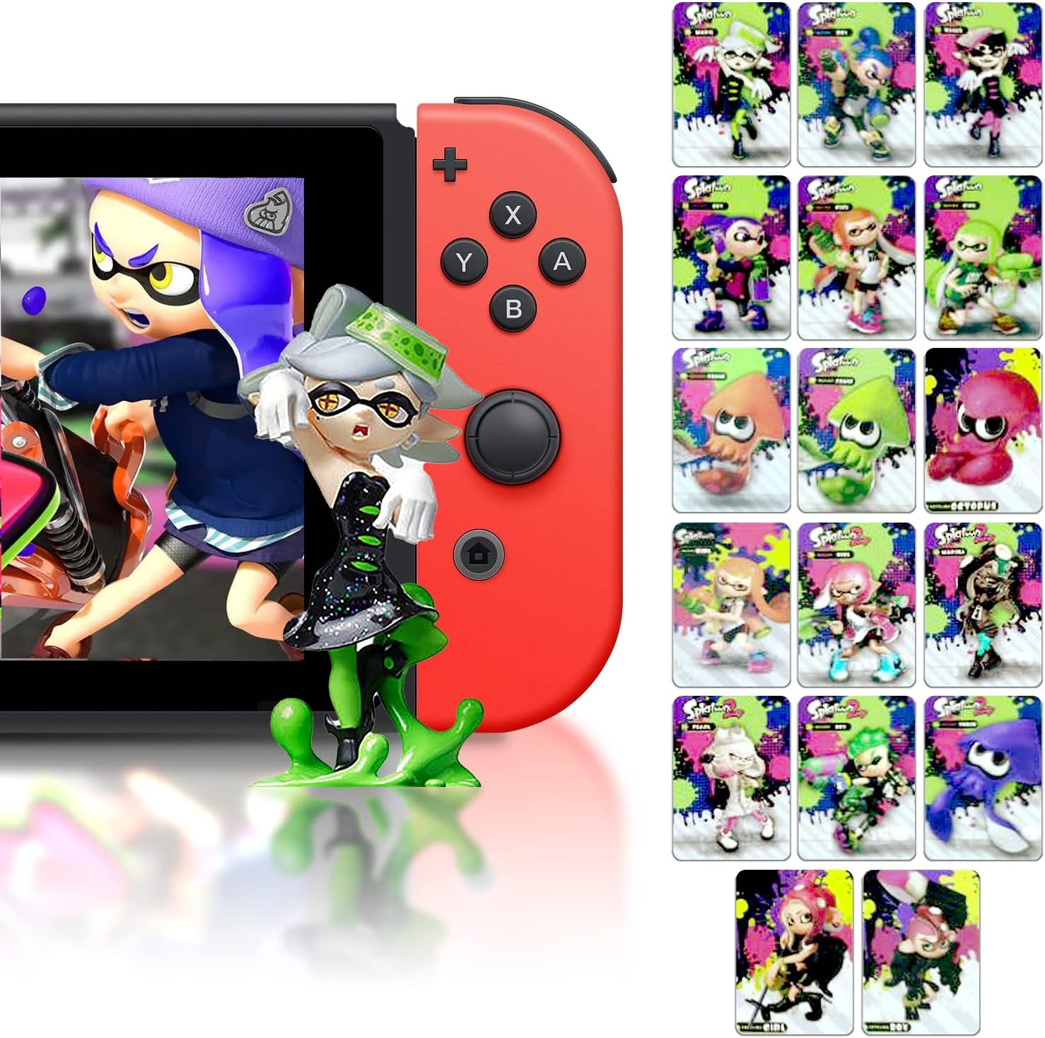17pcs Cartas Mini NFC Cartucho Splatoon 3 Tina Inkling Boy Inkling Girl , Tarjetas Amiibo Splatoon 1-3 para Nintendo Switch/Switch OLED/Switch Lite