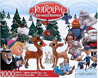 AQUARIUS Rudolph the Red Nosed Reindeer Puzzle (1000 Piece Jigsaw Puzzle) - Glare Free - Precision Fit - Officially Licensed Merchandise & Collectibles - 20 x 27 Inches