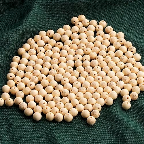 Miniatura 2 de Prometis 200 cuentas redondas de bambú natural de 0.394 pulgadas (0.394 in) de crecimiento sostenible, hermosas artesanías, hechas a mano,