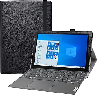 for IdeaPad Duet 3i 10IGL5 Case,PU Leather Folio 2-Folding Stand Cover Case for Lenovo IdeaPad Duet 3i /Lenovo Windows Duet 3i 82AT00F2US 10.3" 2-in-1 Laptop,Black