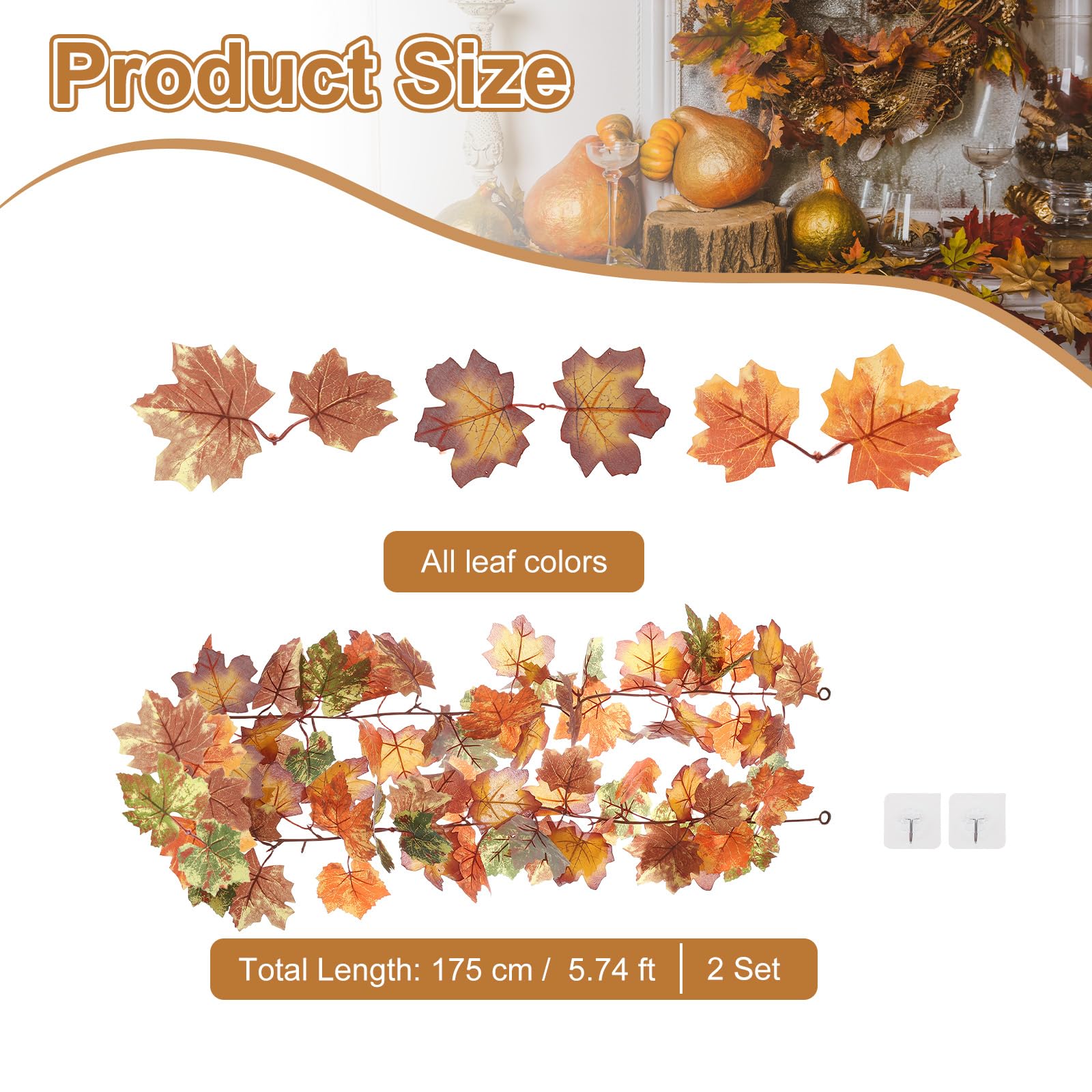 PATIKIL Fall Garland 5.7Ft/Piece - Image 2