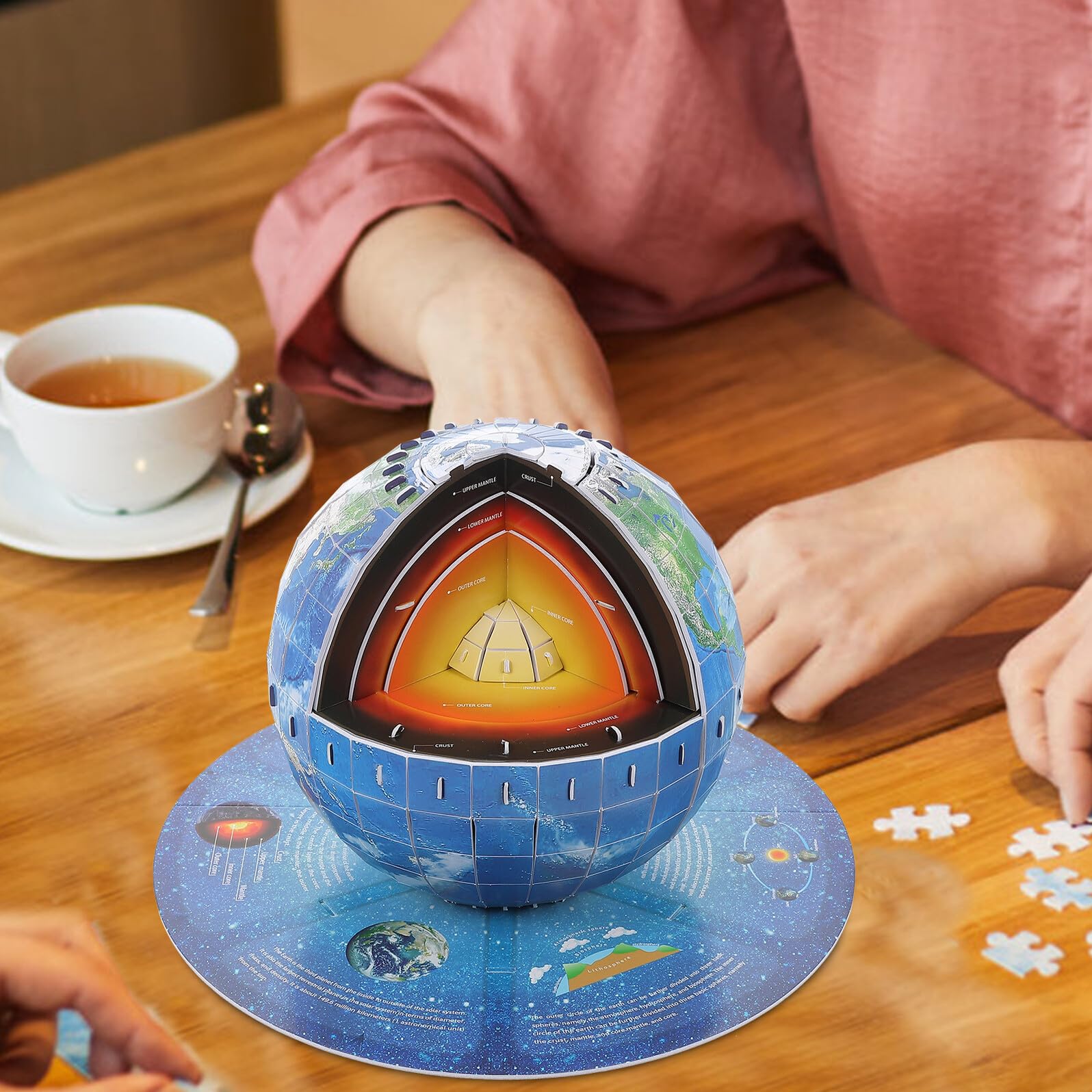 3d Coloring Puzzle Globo Blu in Carta per Ragazzo Ragazza e Ragazze