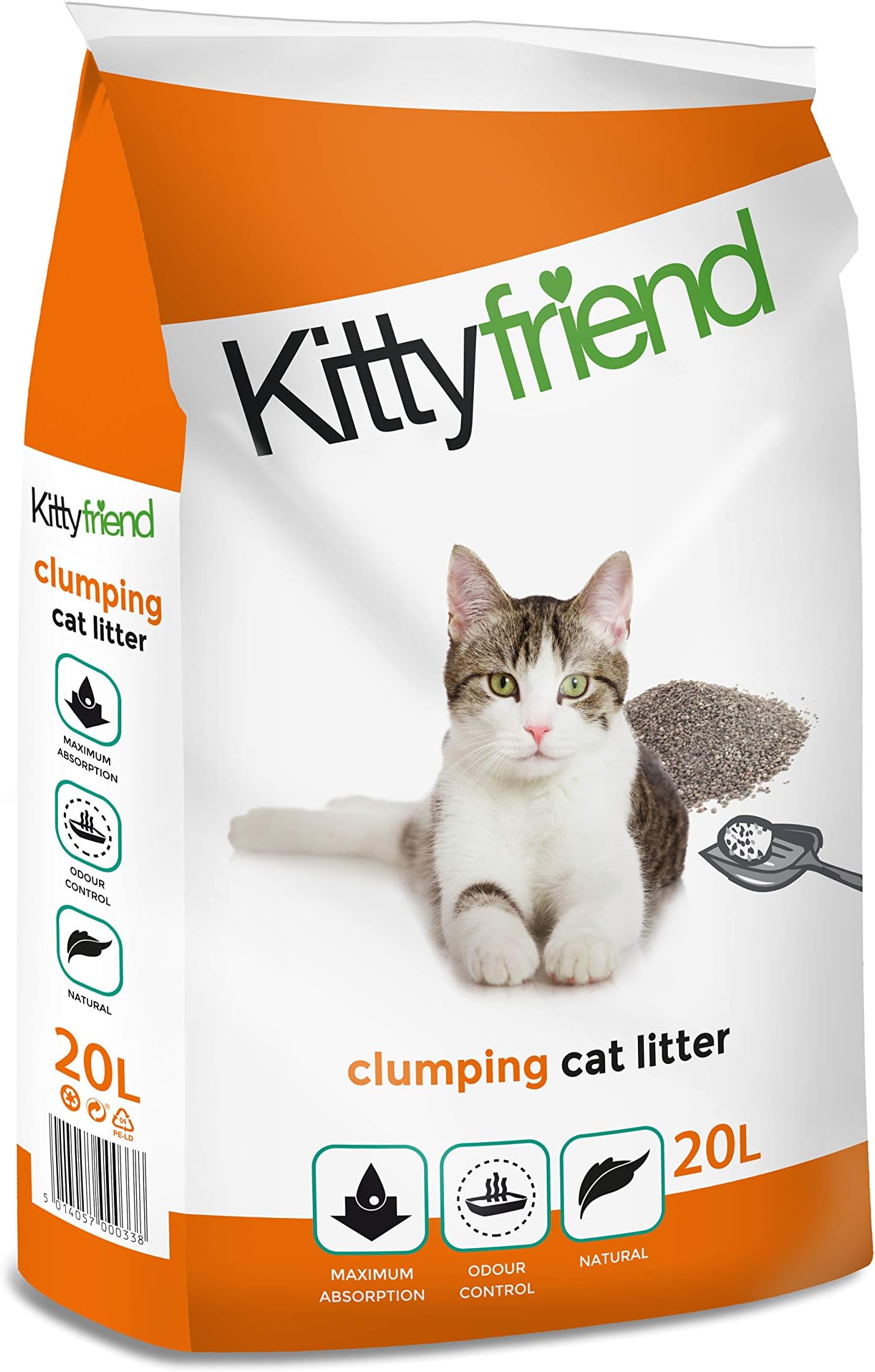 Sanicat Clumping Absorbent Cat Litter, 20 Litre