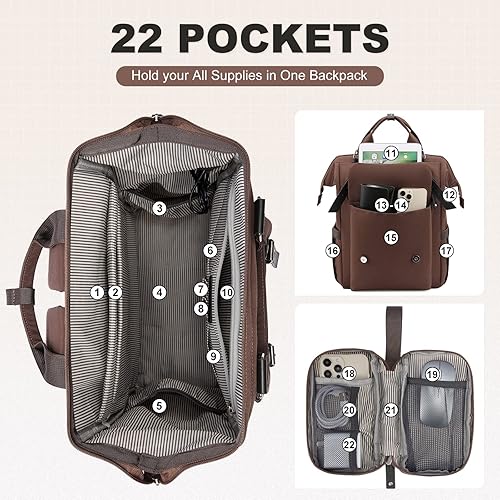 Miniatura 2 de LOVEVOOK - Mochila para laptop, para viaje de trabajo, bolso de enfermera, profesor, médico, viajero, para computadora de negocios, mochila
