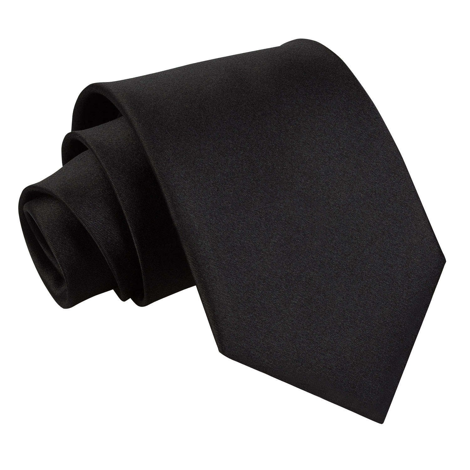 Dqt Men's Black Plain Satin Wedding Formal Casual Groom Best Man Classic Slim Skinny Neck Tie - Regular 9Cm Tie