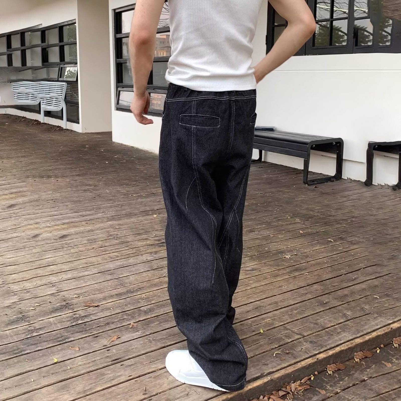 Vaqueros Verano Hombre-Pantalones Casuales de Mezclilla Holgados para Hombre, Pantalones livianos y cómodos para Uso Diario