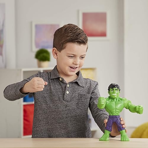 Miniatura 7 de Playskool Heroes Marvel Super Hero Adventures Mega Mighties Hulk Figura de acción coleccionable de 10 pulgadas, juguetes para niños a partir de 3