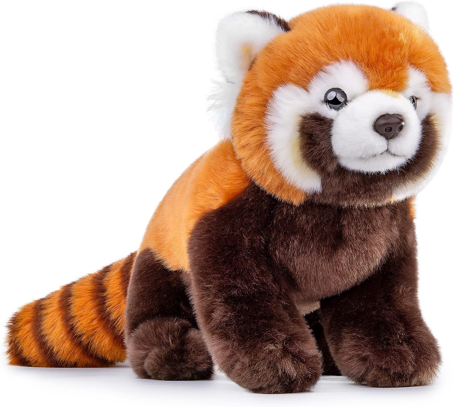 Tiny Heart Realistic Red Panda Plush Toy, 11 Inch Cute Soft Red Panda Stuffed Animal for Kids Birthday Gift Decoration Collection