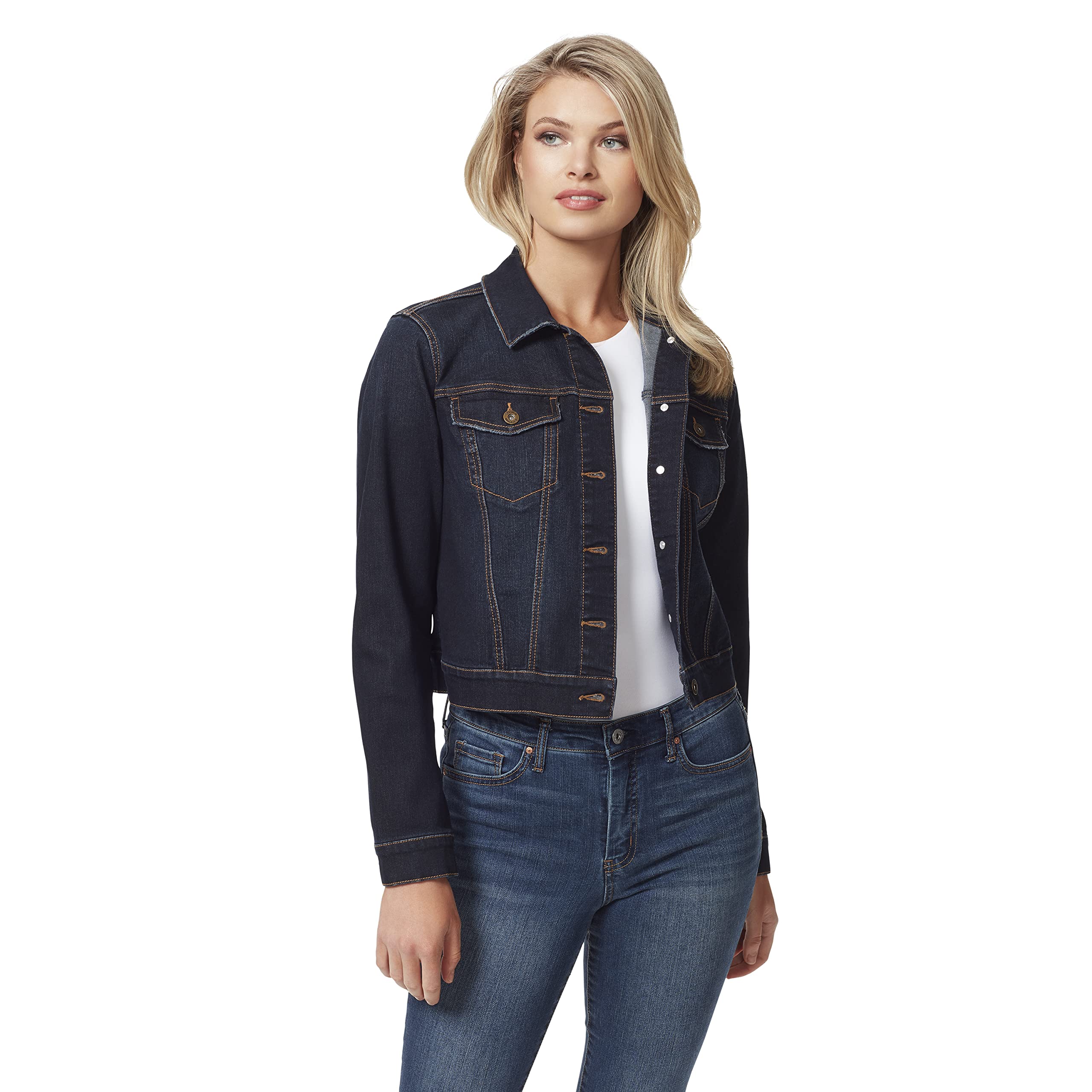 Jessica Simpson womens Pixie Classic Feminine Fit Crop Jean Jacket