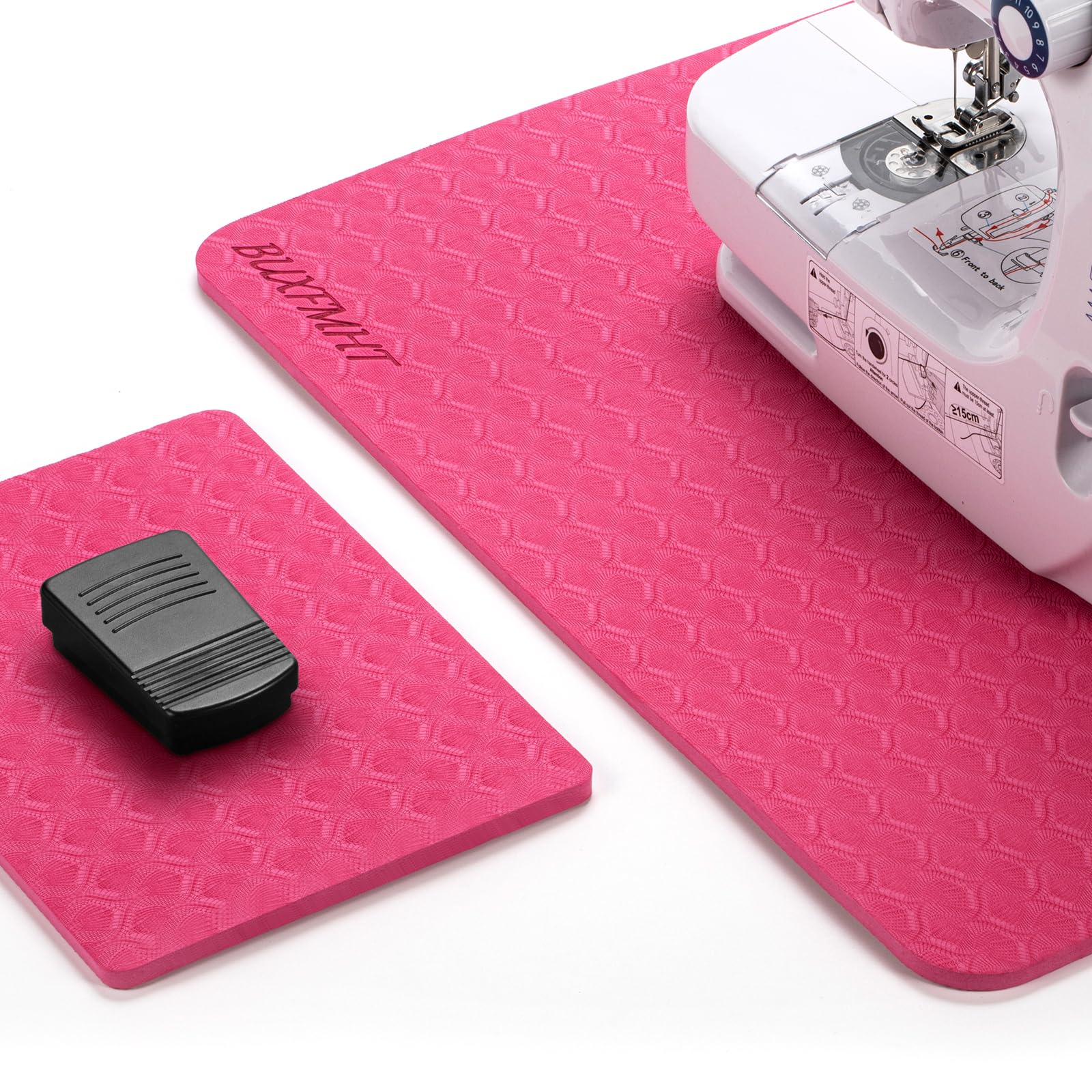 BUXFMHT Sewing Mat Set, Sewing Machine Muffling Mat, Reduce Vibrations, Movement & Slipping, Sergers Accessory (Rose Red, TPE, 50.8 cm x 1 cm x 38 cm)