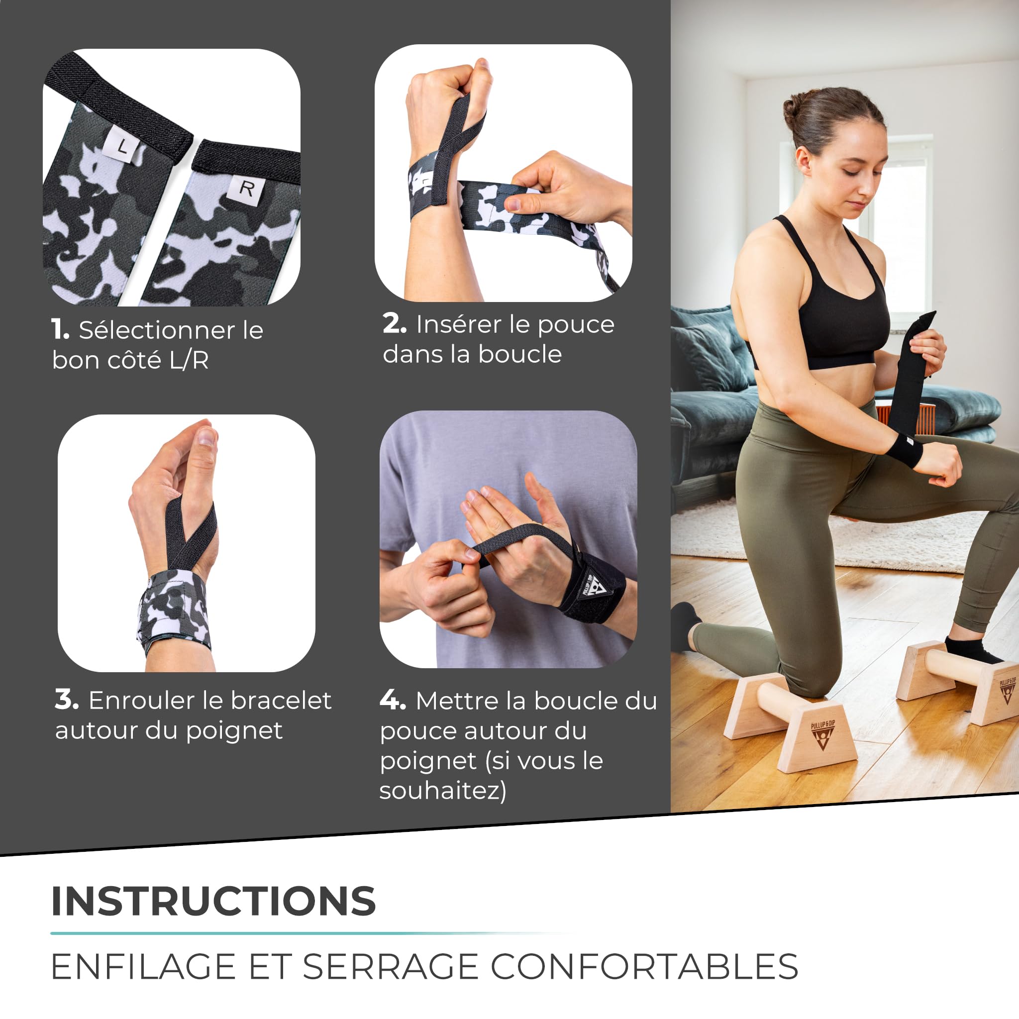 Bandages De Poignet Fitness - Stabilisation Pour Musculation, Calisthénics, Dips, Développé Couché - Hommes Et Femmes