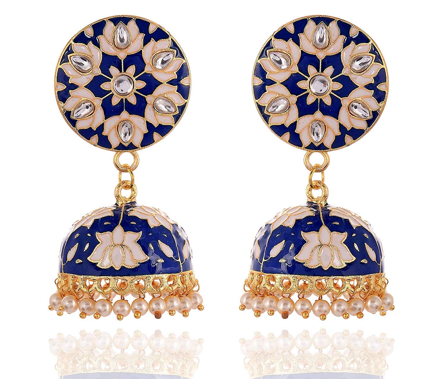 Handicraft Kottage® Traditional Meenakari Jhumki Earrings for Girls Women Blue (HK_Earrings_04) (B07QLV8Z3X) Amazon Price History, Amazon Price Tracker