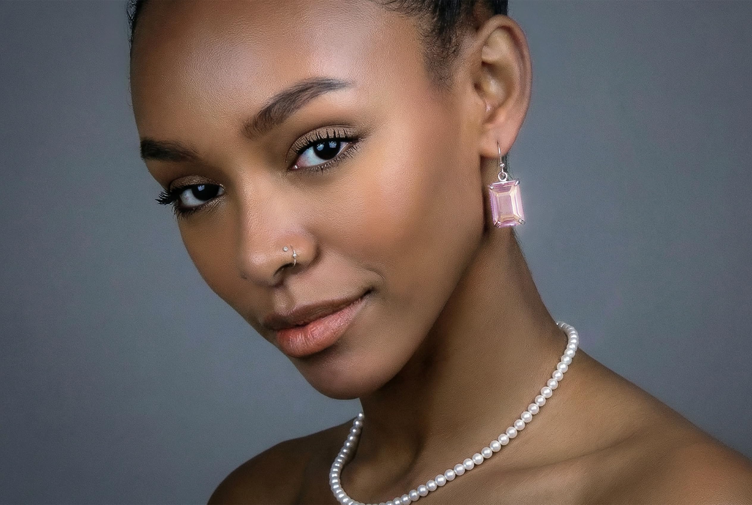 Pendientes Rectangulares de Cuarzo Rosa - Pendientes de Oro de Amor Propio para Mujer - Joyas de Piedras Preciosas de Cristal Curativo