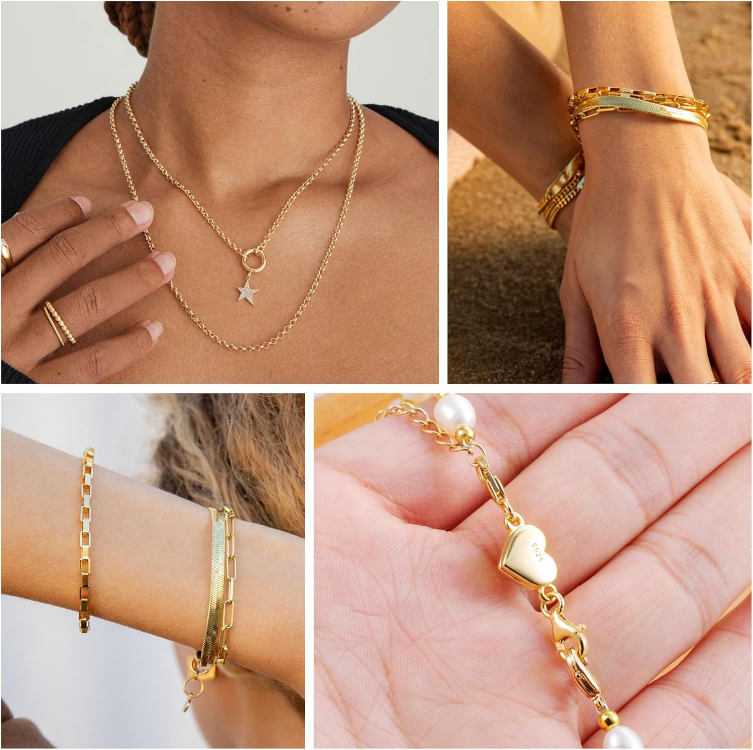 14K Gold Heart Magnetic Necklace Clasps and Closures 925 Sterling Silver Double Lobster Clasp Magnetic Jewelry Clasps for Necklaces - Image 5