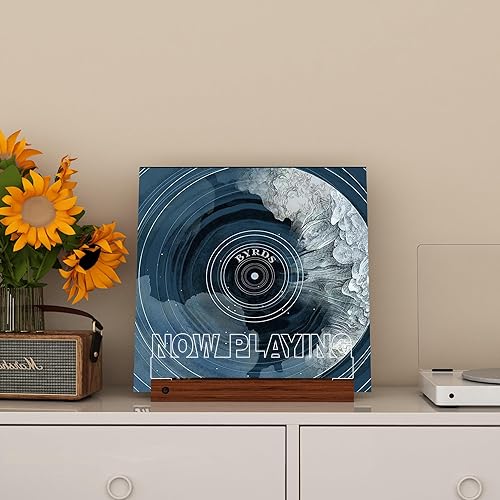 Miniatura 57 de YuanDian Soporte personalizado para discos de vinilo, soporte para discos de vinilo, soporte de acrílico de madera para almacenamiento de discos