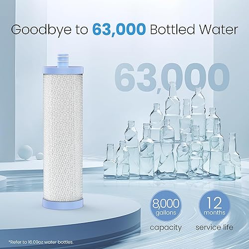 Miniatura 8 de Waterdrop Filtro de agua para encimera, certificado NSFANSI 42 y 372, filtro de agua de grifo de acero inoxidable de 5 etapas para 8000 galones,