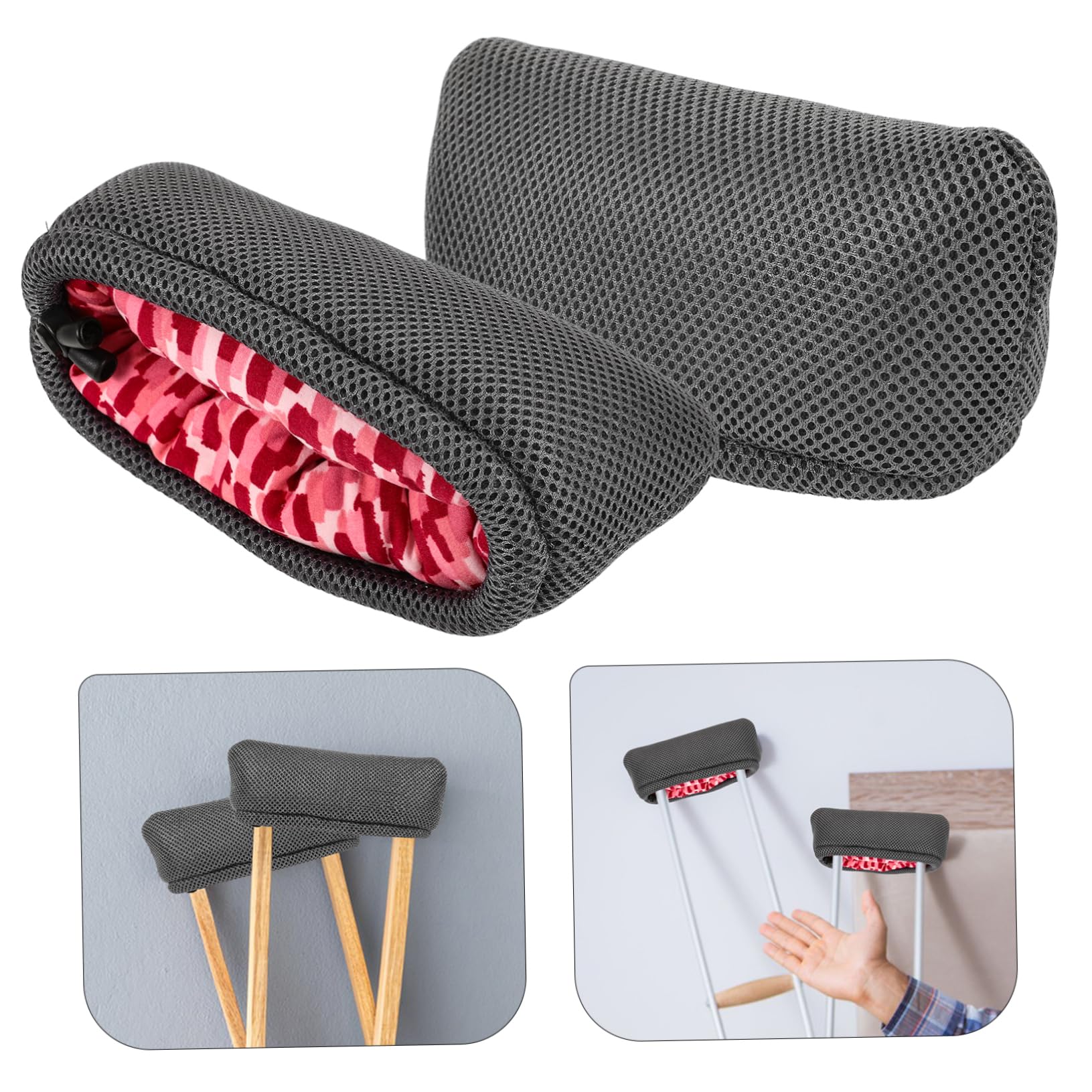 Healeved 4pares Almohadillas De Crutch Reutilizables y Resistentes Al Desgaste Fundas De Axila Cómodas y Transpirables Para Uso Diario