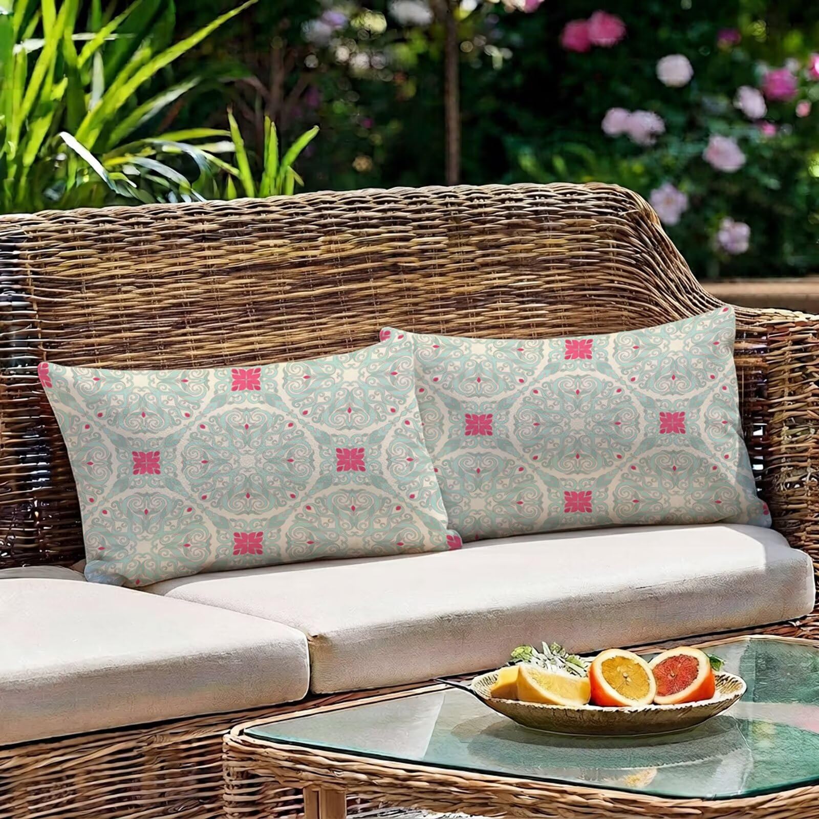 Poduszka outdoorowa retro geometria poszewka na poduszkę 60 x 80 cm
