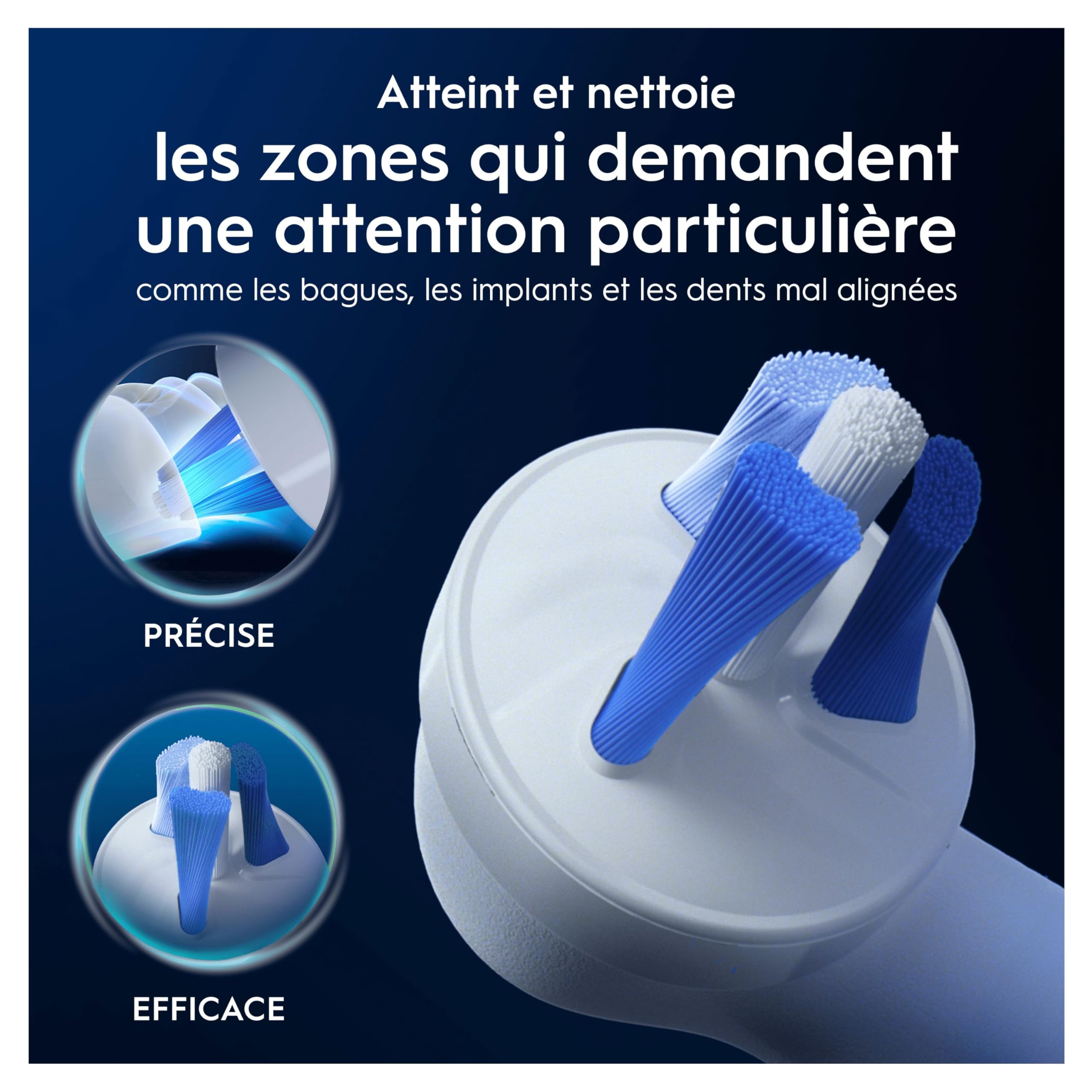 Oral-B Brossettes de Rechange Interdental Clean, Lot de 2, Blanches | Recharges Brosse à Dents Électrique iO, Brossage Interdentaire en Profondeur, Conçues pour les Zones Difficiles d’Accès