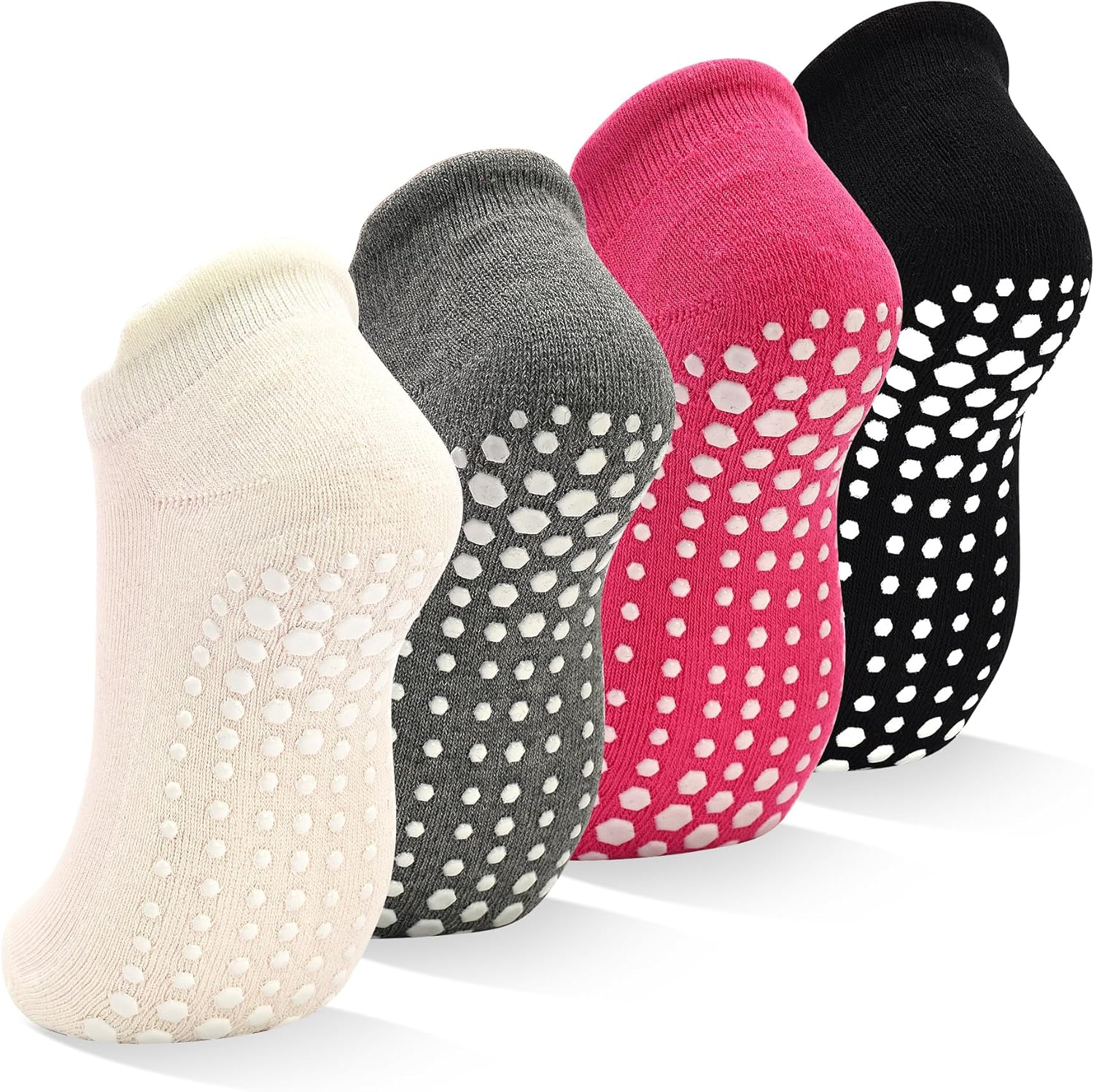 4 Paar Anti-Rutsch Socken - Perfekt Für Pilates & Yoga