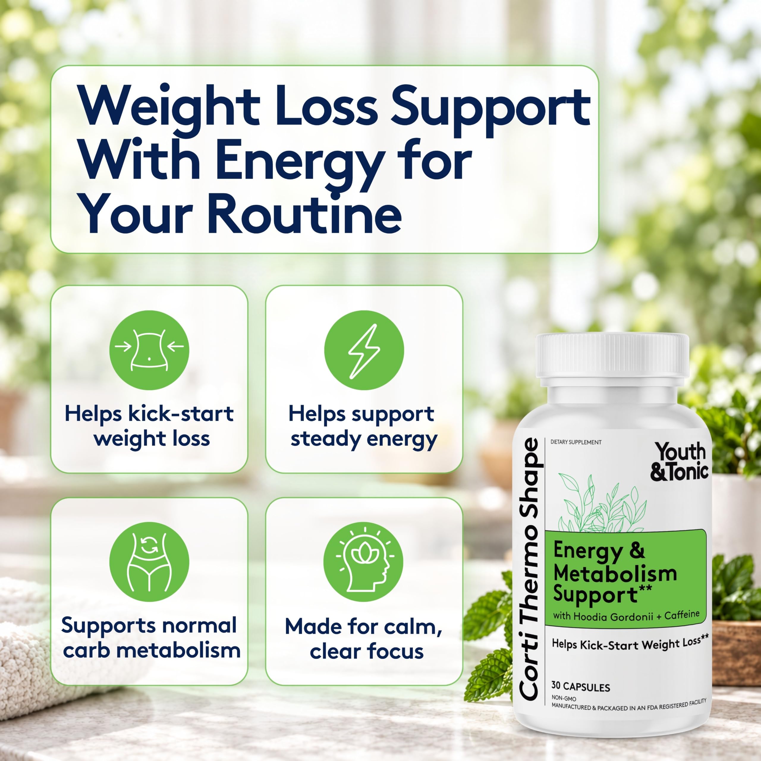 Youth & Tonic Weight Loss Pills for Women & Men, Energy & Caffeine Pills — Amazon image 4