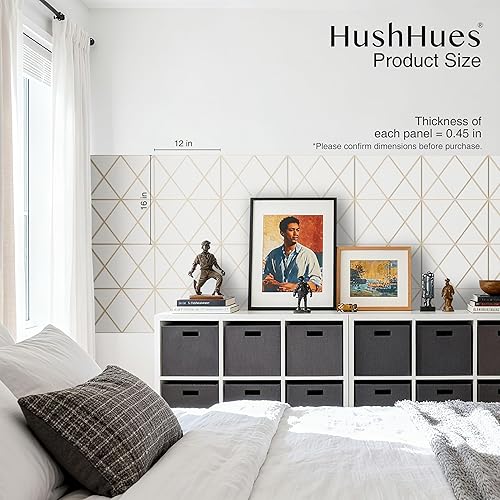 Miniatura 5 de Paquete de 12 paneles acústicos, paneles acústicos grandes de 16 x 12 x 0.4 pulgadas, paneles acústicos autoadhesivos para estudios de grabación y