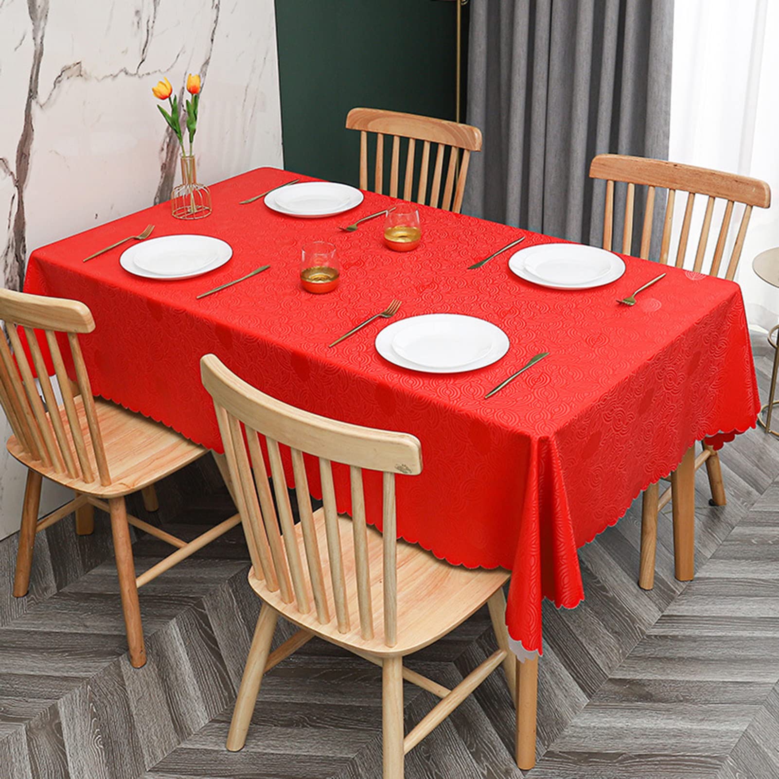 Nappe Rectangulaire En PVC - 137 X 275 Cm - Imperméable - Résistante à L'huile - Lavable - Pour Cuisine, Salle à Manger Et Pique-nique En Plein Air