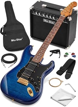 39 Inch Full Size Solid Wood Electric Guitar Kit with 25W Amplifier