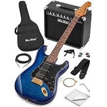 39 Inch Full Size Solid Wood Electric Guitar Kit with 25W Amplifier