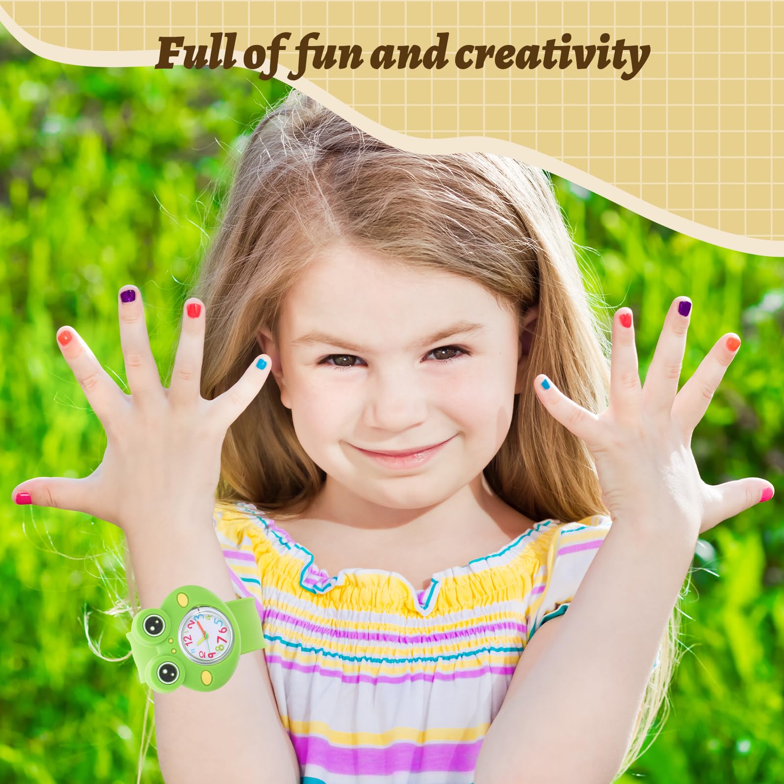 Hemobllo Slap Armbanduhr Für Kinder Mit Cartoon Frosch Design Quarzuhr Analog Armband Uhr Aus Weichem Material Praktisch Für Jungen Und Mädchen Einfaches Ablesen Der Zeit