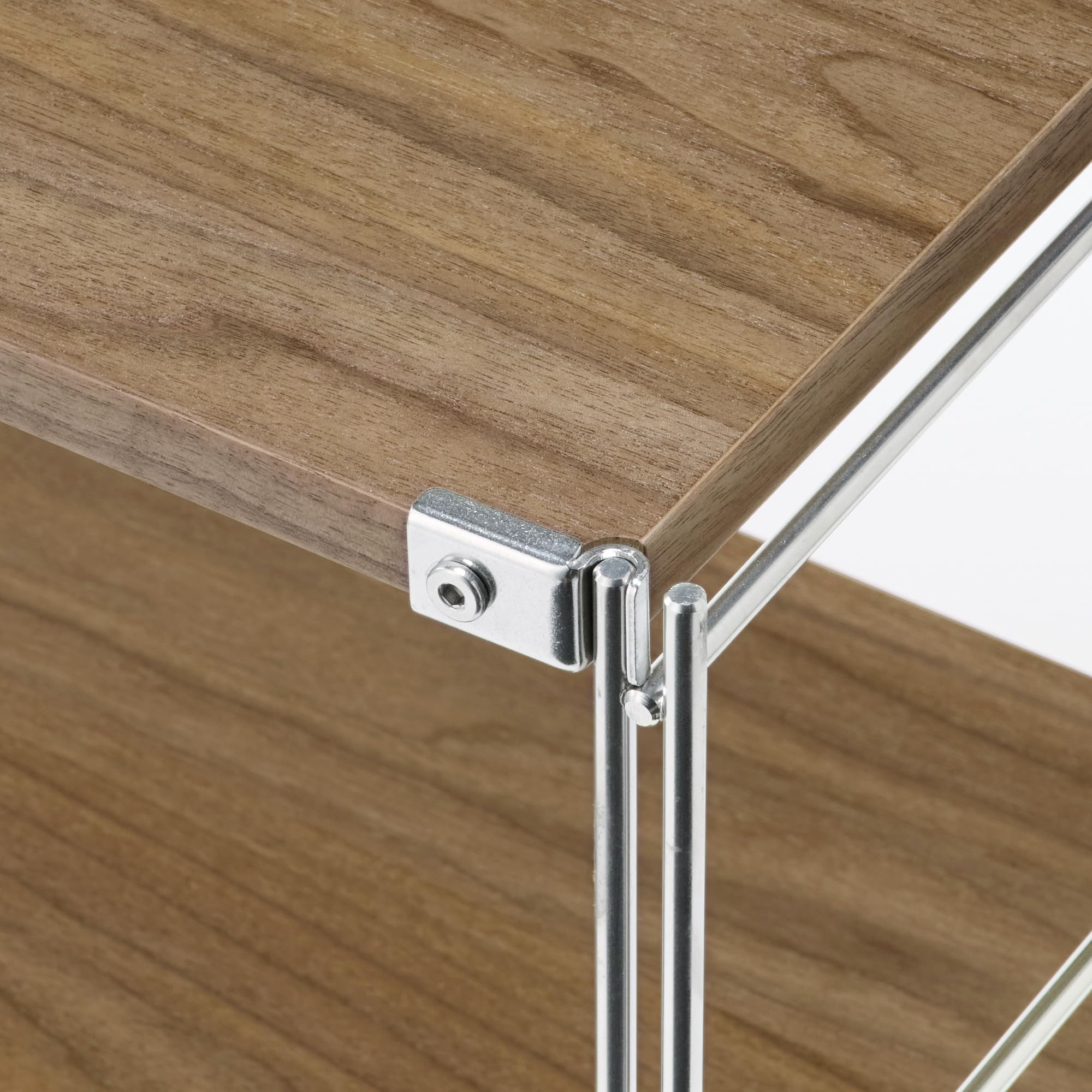 Amazon｜無印良品 ステンレスユニットシェルフ ウォールナット材棚