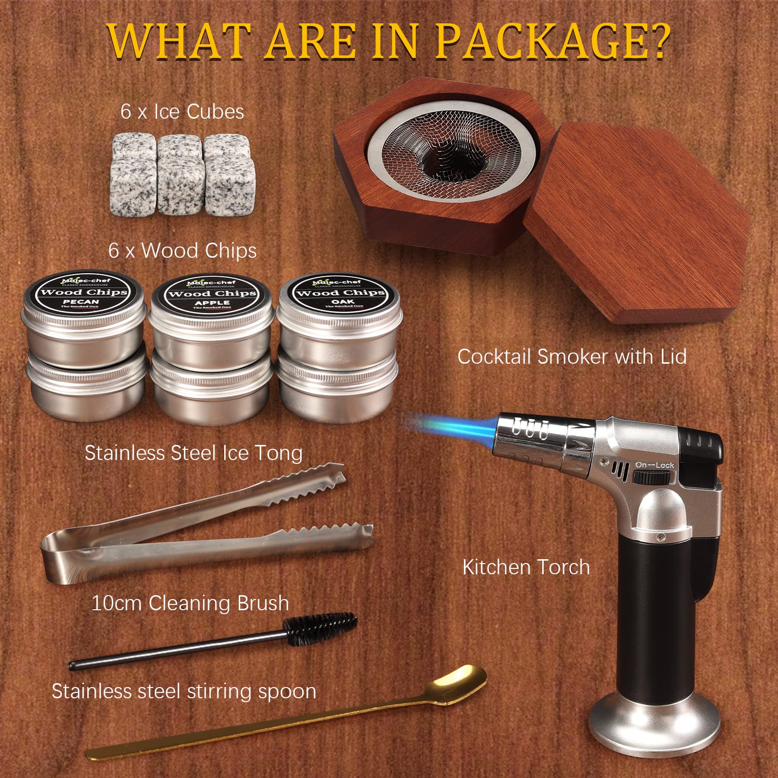 5x Fumoir à Cocktail Avec Copeaux De Bois, Fumoir Pour Cocktails Whisky