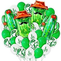 Vista 13 de KatchOn, Juego de decoraciones de fiesta de cactus, 30 unidades, globos de cactus, panal de abeja, pancarta de cactus Decoraciones de cumpleaños