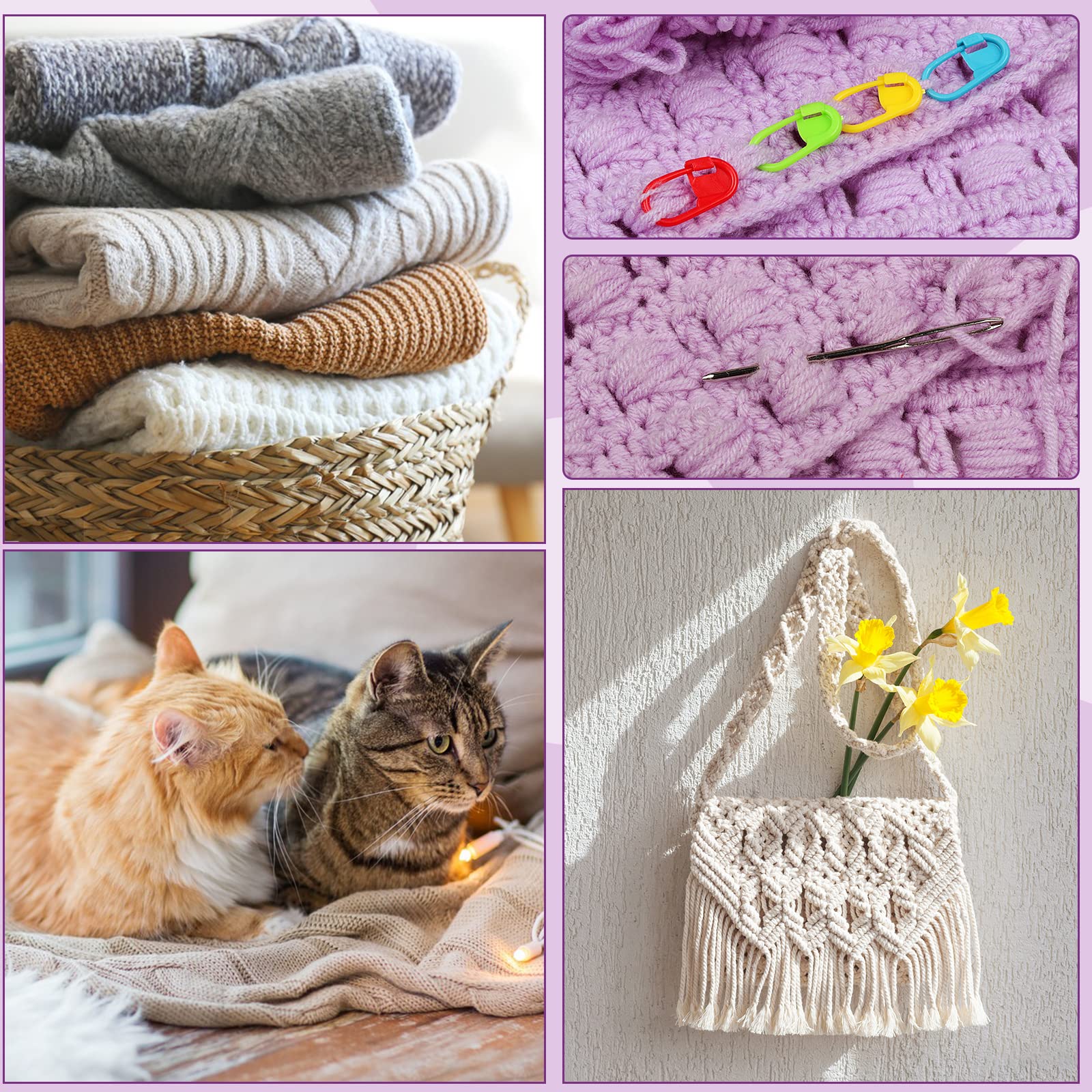 Aeelike Lot De 28 Crochets De Taille 6,0 à 10 Mm Chunky Kit De Crochets