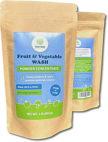 Miniatura 2 de NATREE Lavado de frutas y verduras - Spray o remojo, hace 10 x 17 oz en aerosol, concentrado en polvo 1 lb (paquete de 2)