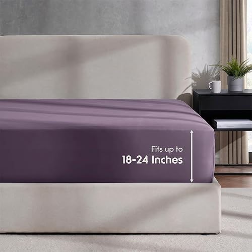 Nestl Bedding - Sábanas bajeras con bolsillo profundo de 53 cm
