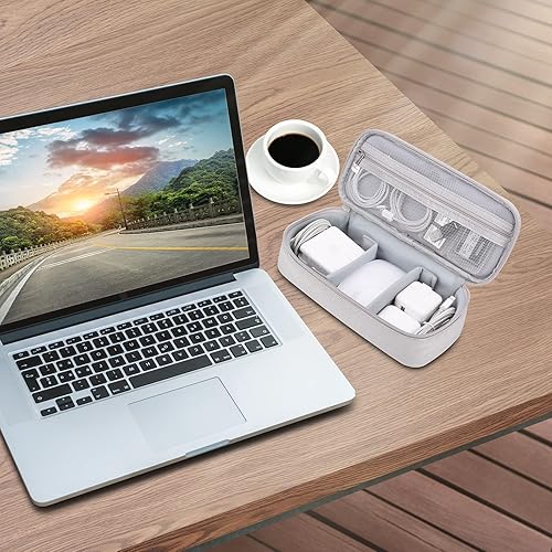Miniatura 7 de Organizador de cables de viaje, bolsa organizadora de tecnología portátil para cable y cargador, electrónica técnica, artículos esenciales de viaje