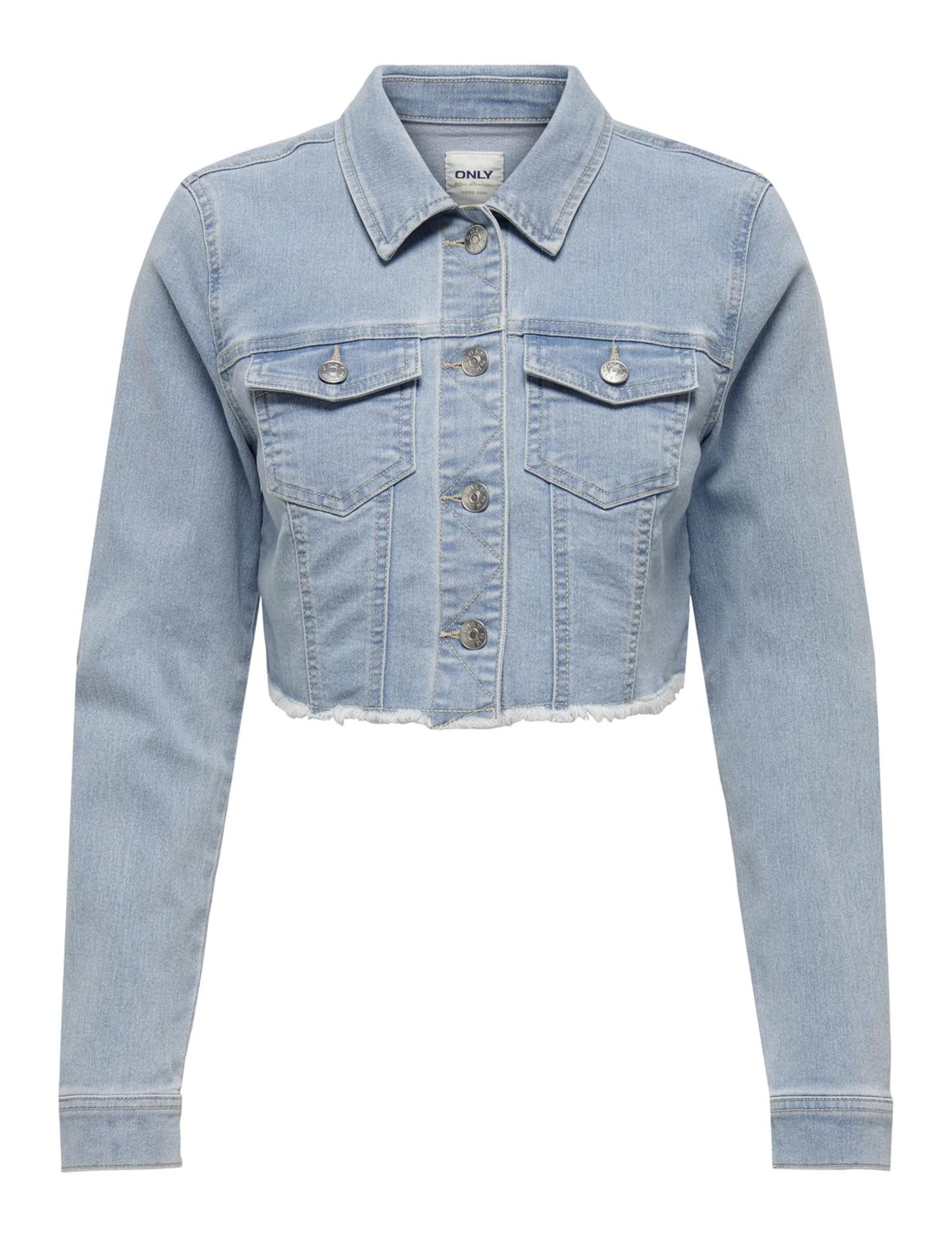 ONLY Womens Onlwonder Ls Cropped Dnm Gua Denim Jacket, Light Blue (light Blue Denim), L UK