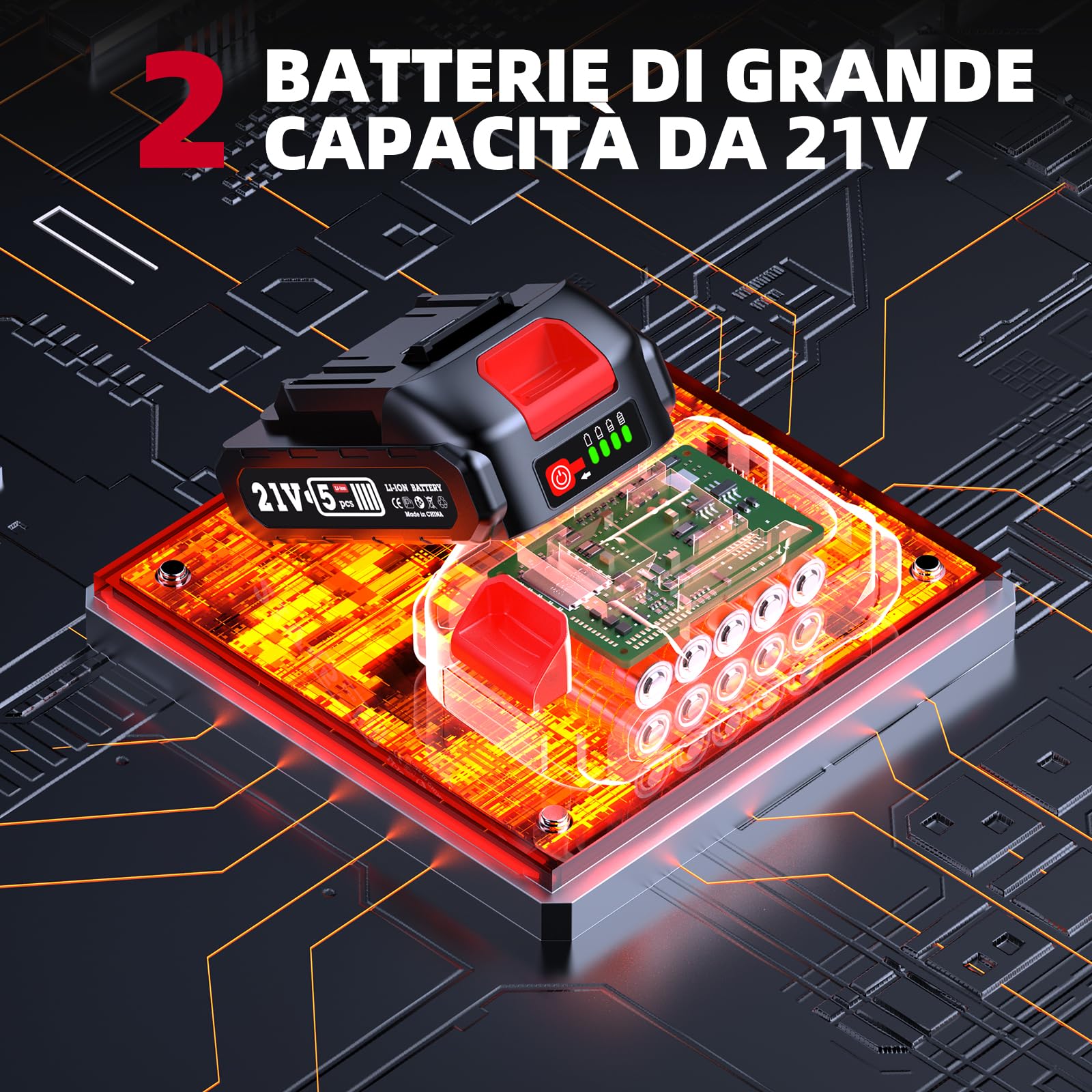Lucidatrice Auto Senza Fili 6’’ 21V 4000mAh - Lucidatrice Orbitale Professionale con 8 Velocità,Schermo Digitale e 17 Accessori, Lucidatrici per Carrozzeria, Rimozione Graffi e Detailing