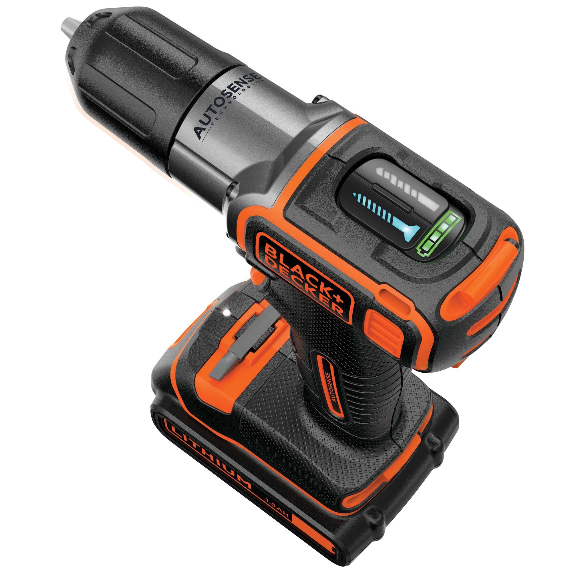 Black + Decker ASD18KB - akumulatorowa wiertarka kombi (litowo-jonowa (Li-Ion), 18 V, 300 min, czarna, pomarańczowa)