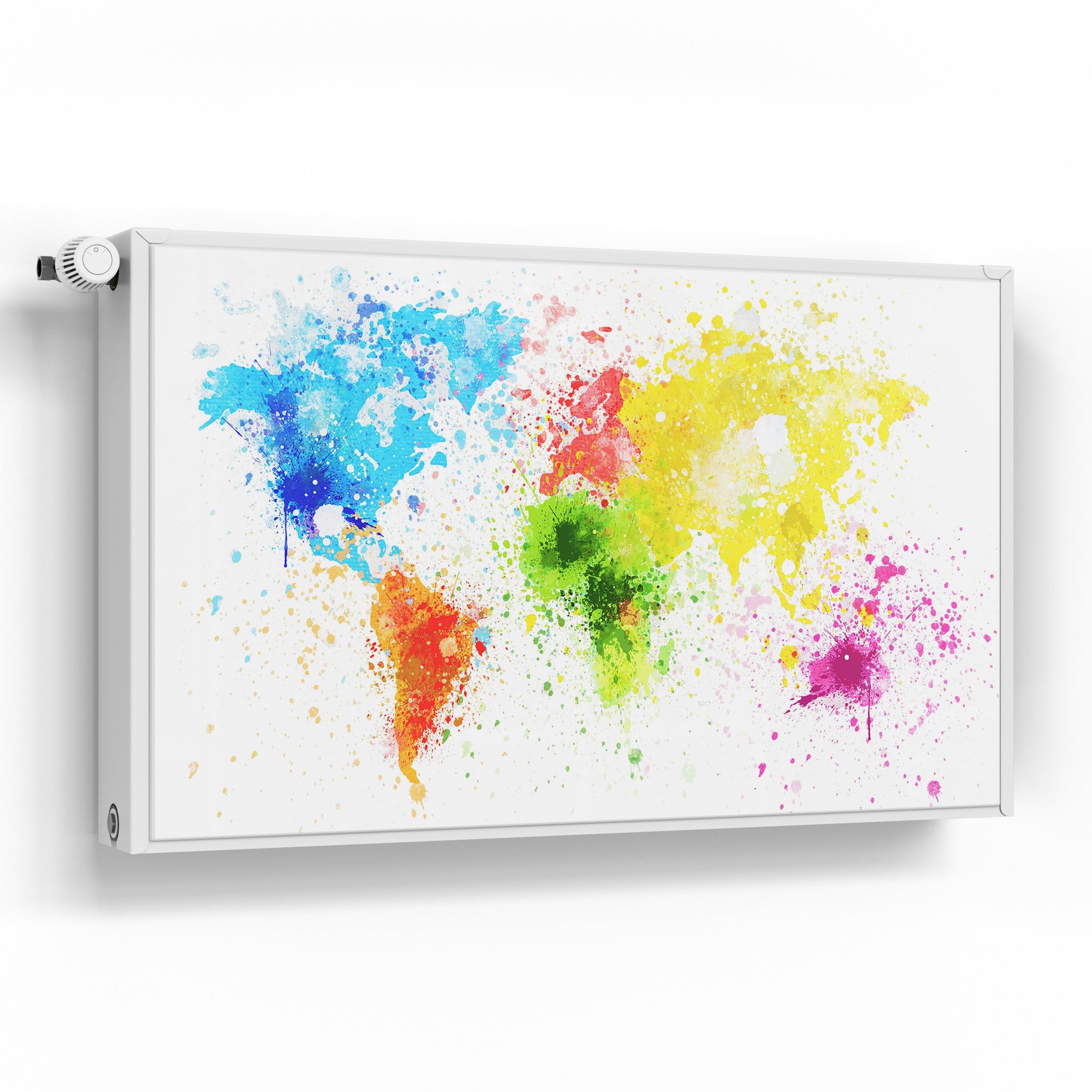 DEQORI Folia magnetyczna do ogrzewania 100 x 60 cm | motyw kolory świata | dekoracyjna mata magnetyczna, ochrona grzejników | magnetyczna folia dekoracyjna samoprzylepna, magnetyczna i odporna na