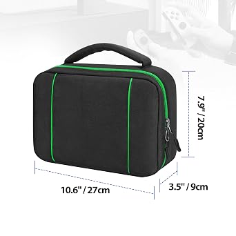 PGmoon Controller Travel Carrying Case Compatible with PS5 / PS4 / Xbox / Switch Pro and More Controllers, Protective Storage Bag for 2 Controllers & Other Accessories, Green (Patent Design)