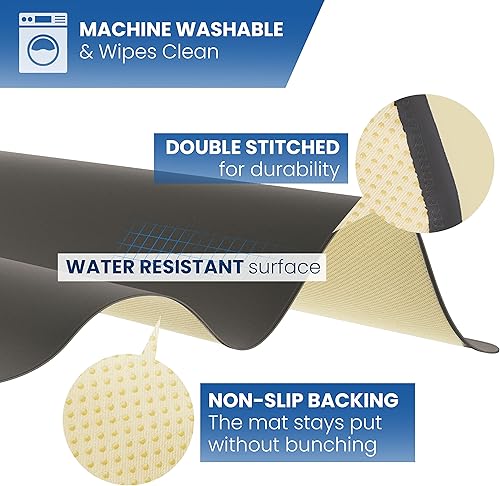 Miniatura 3 de Alfombrilla de salpicadura súper jumbo, 60 x 60 pulgadas, extra grande, impermeable y lavable, alfombrilla protectora contra el desorden para suelos