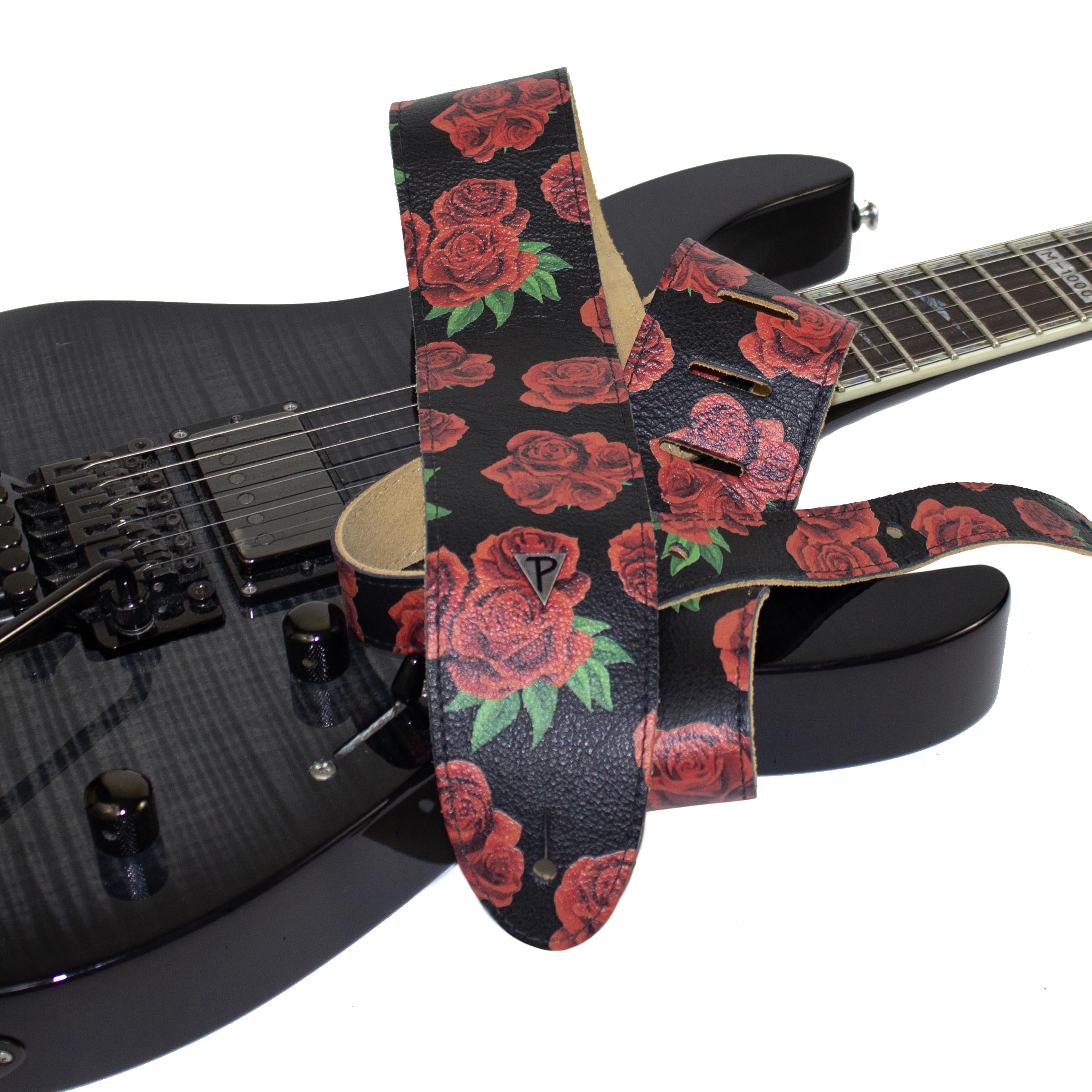 Perri's Leathers Ltd., BOHO, Red Rose, Direct to Garmet Leather Guitar Strap, Adjustable Length, for Electric Acoustic - Image 3