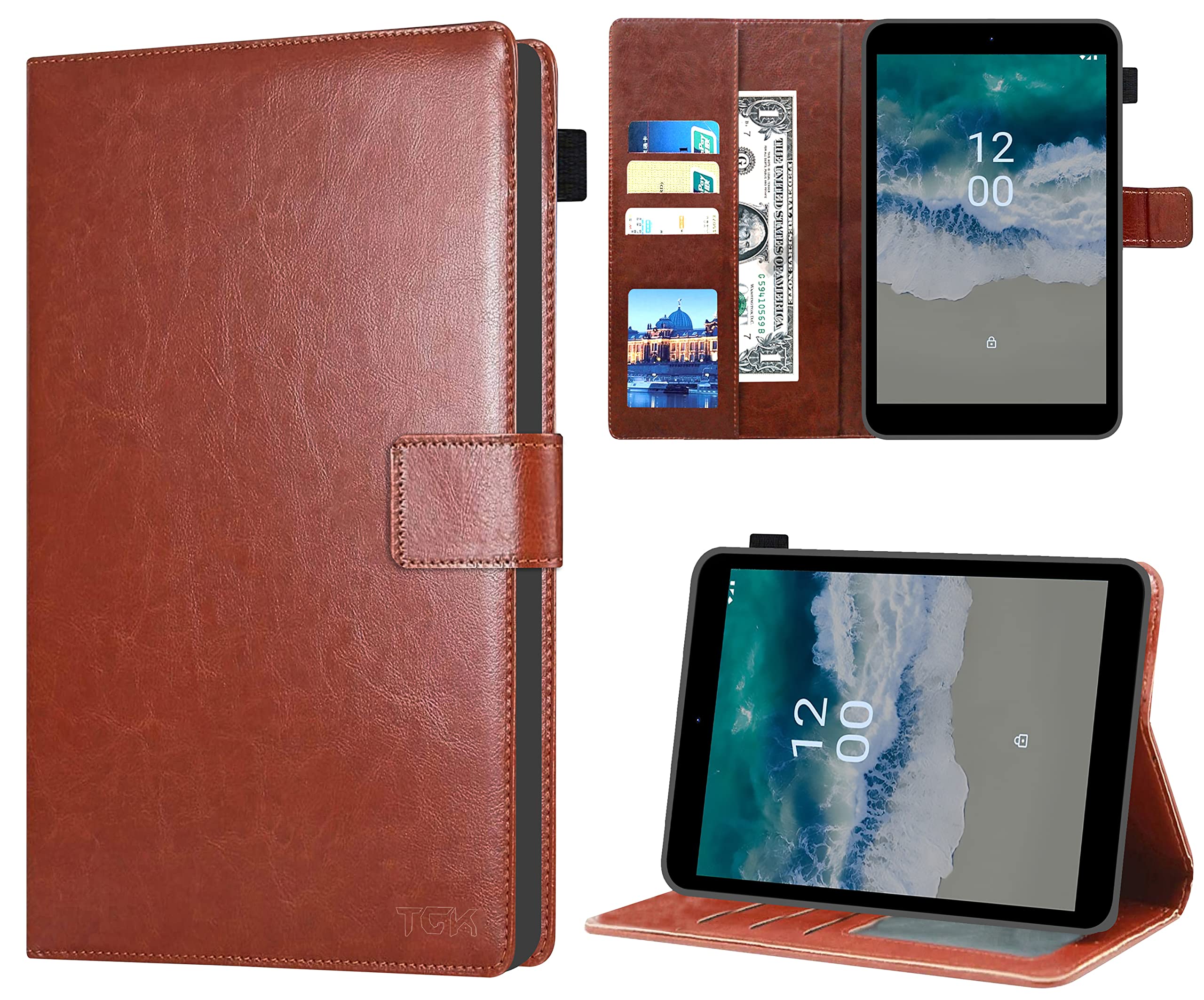 TGK Multi Protective Wallet Leather Flip Stand Case Cover for Nokia Tab T10 8 inch Tablet, Brown (B0BJDCF172) Amazon Price History, Amazon Price Tracker