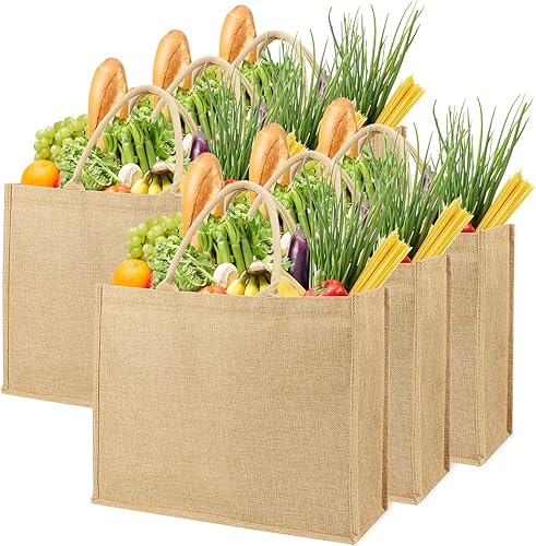 Segarty Paquete de 6 bolsas de compras reutilizables, 17 x 14 x 7 pulgadas, bolsas grandes de comestibles, bolsas plegables lavables y resistentes